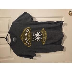 Bethesda Atom Cats size medium fallout 4 Graphic T-Shirt Charcoal Gray